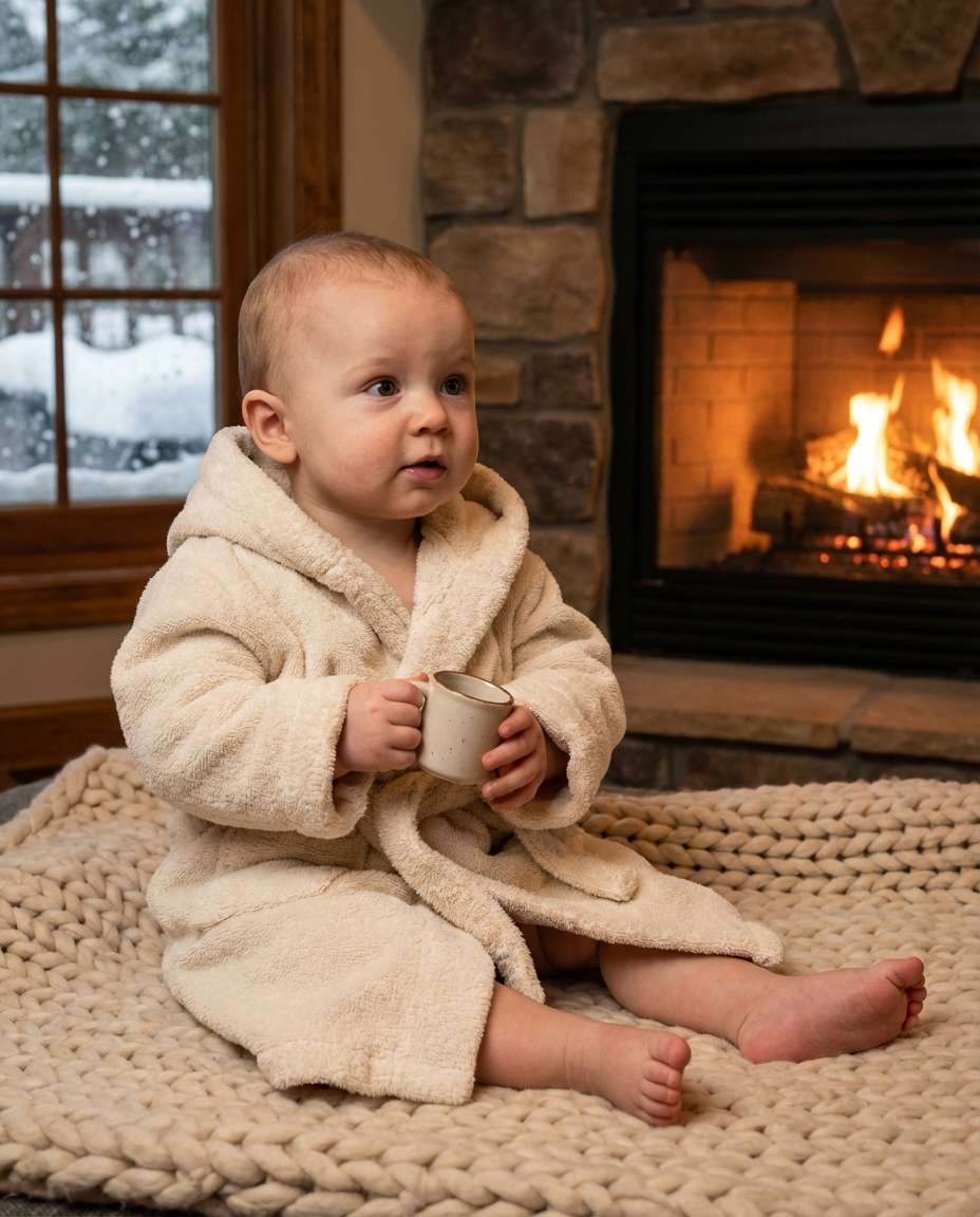 winter cabin cozy photo