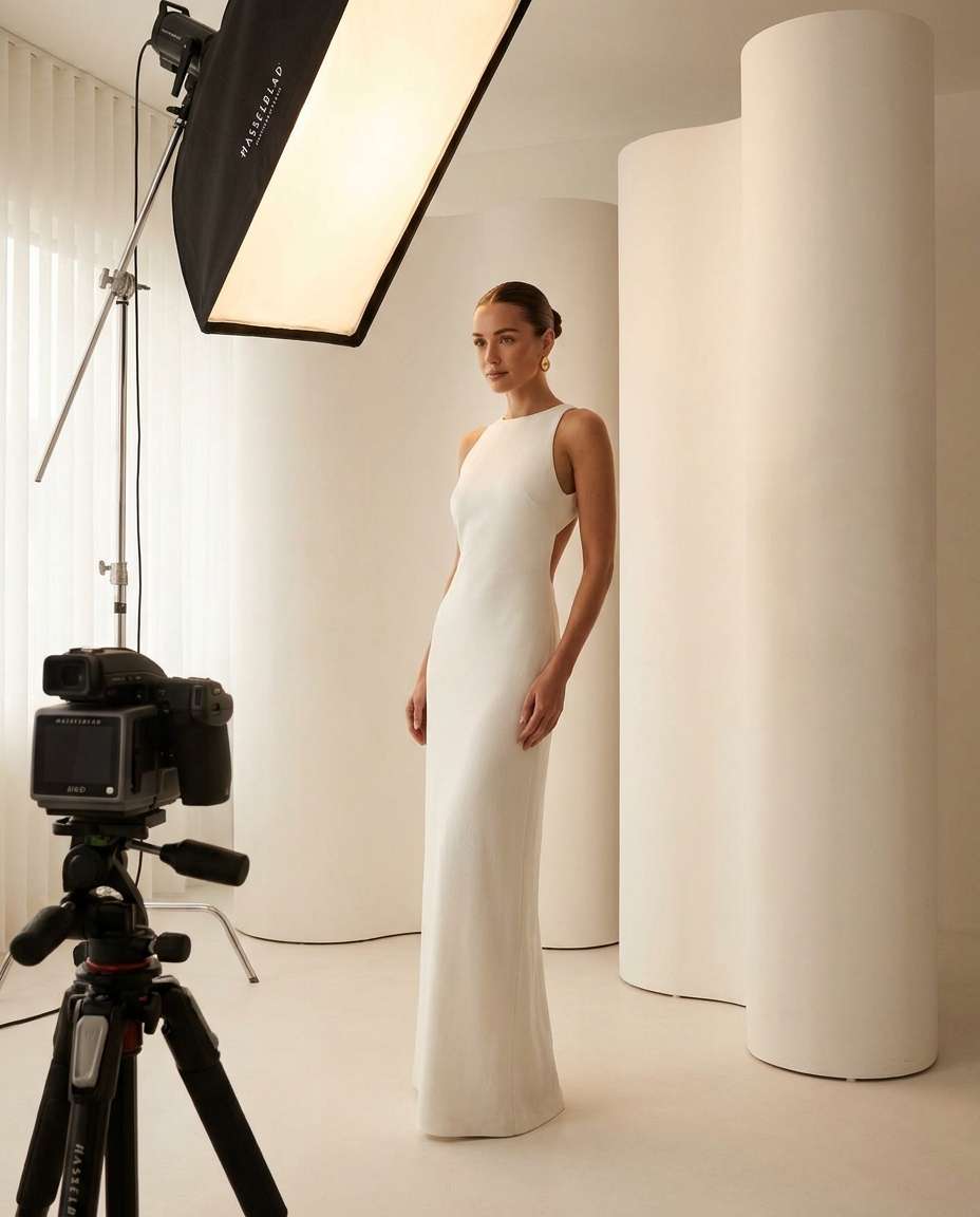 minimal white column photo