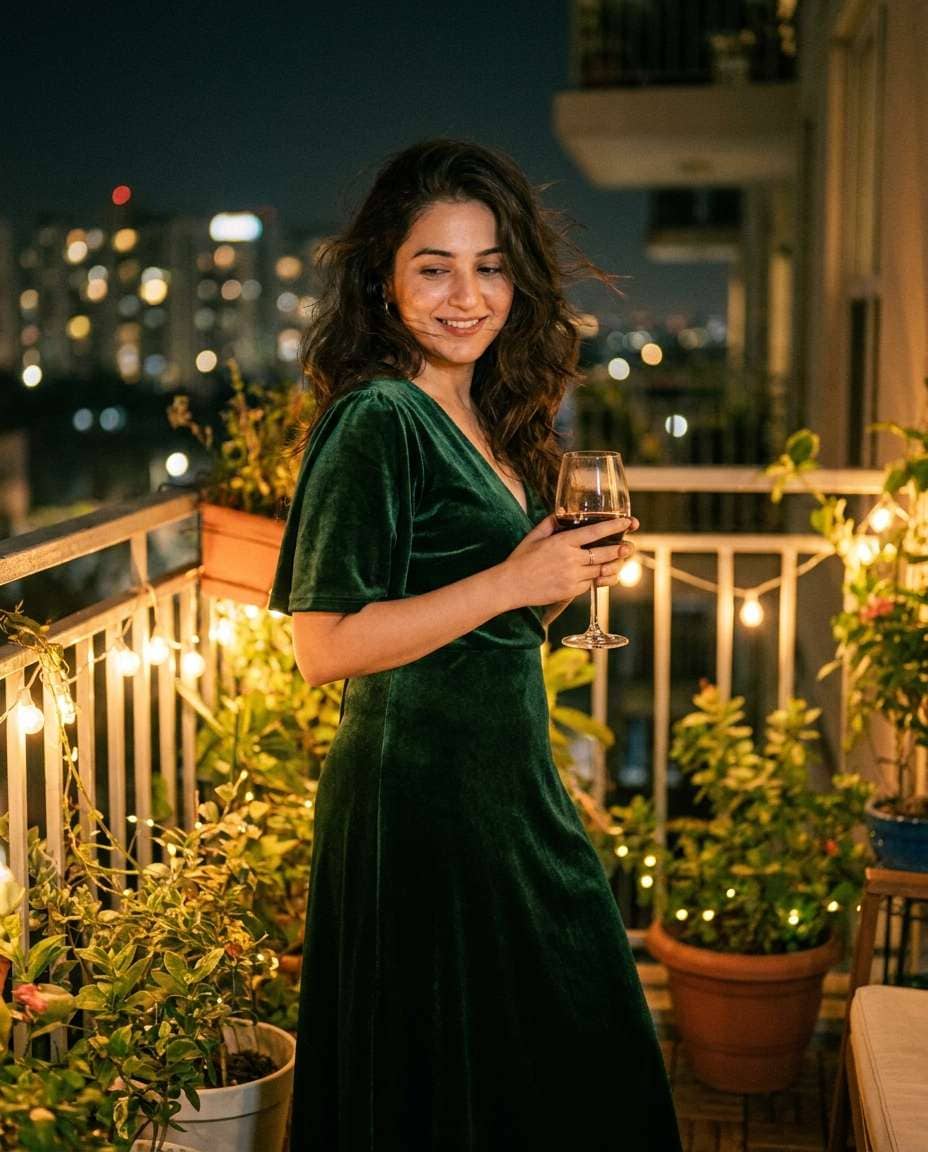 warm balcony evening photo