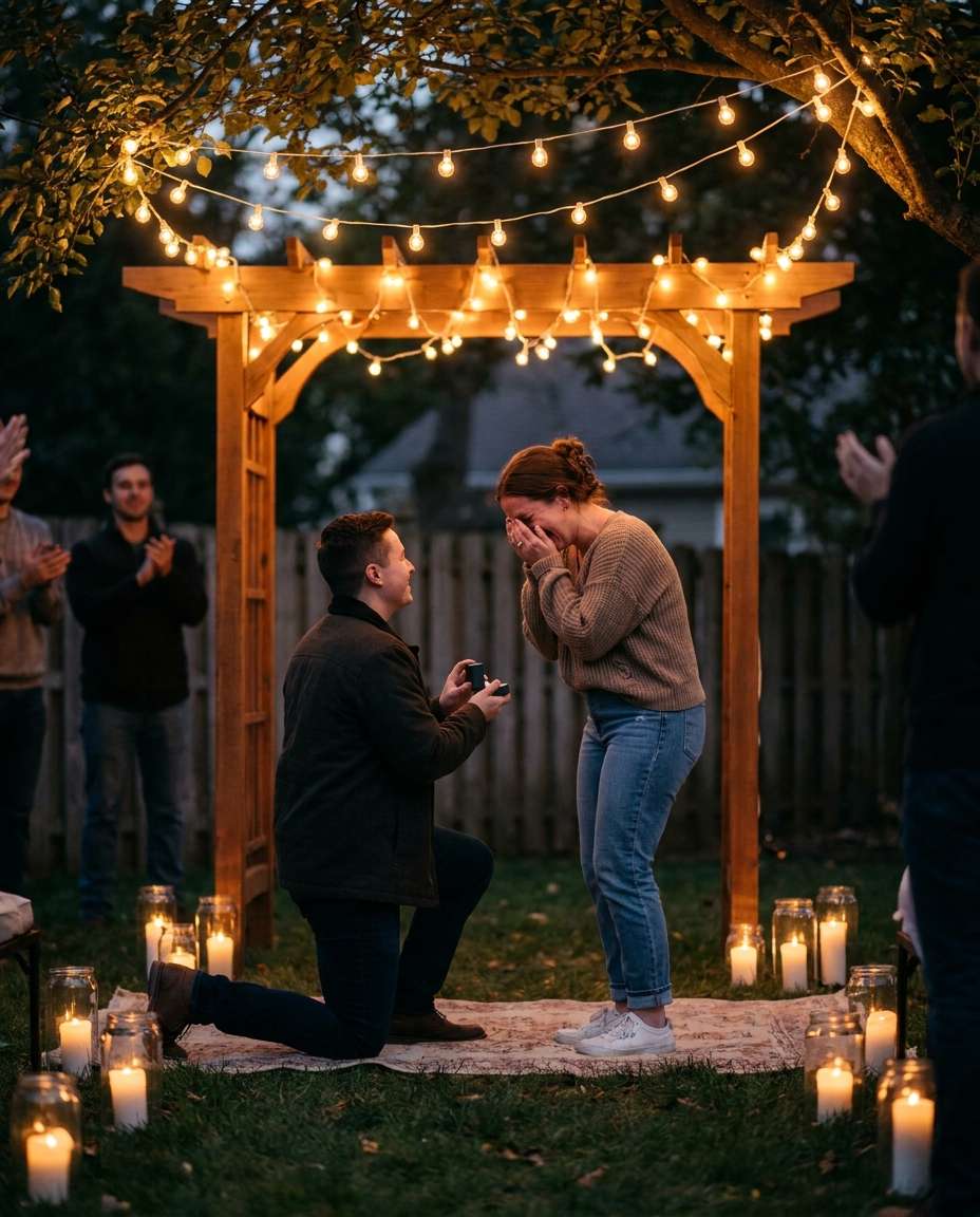 backyard fairy lights photo