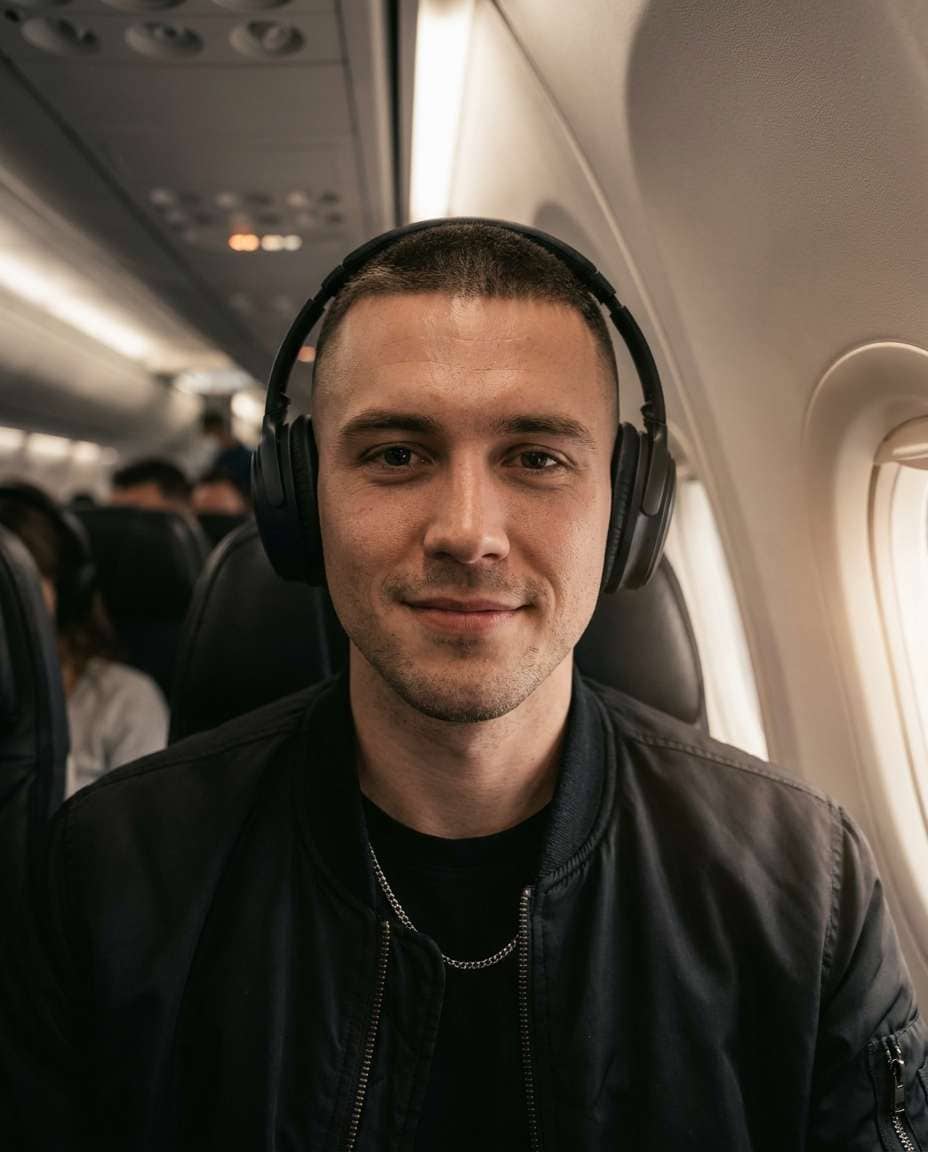 headphones on world off photo