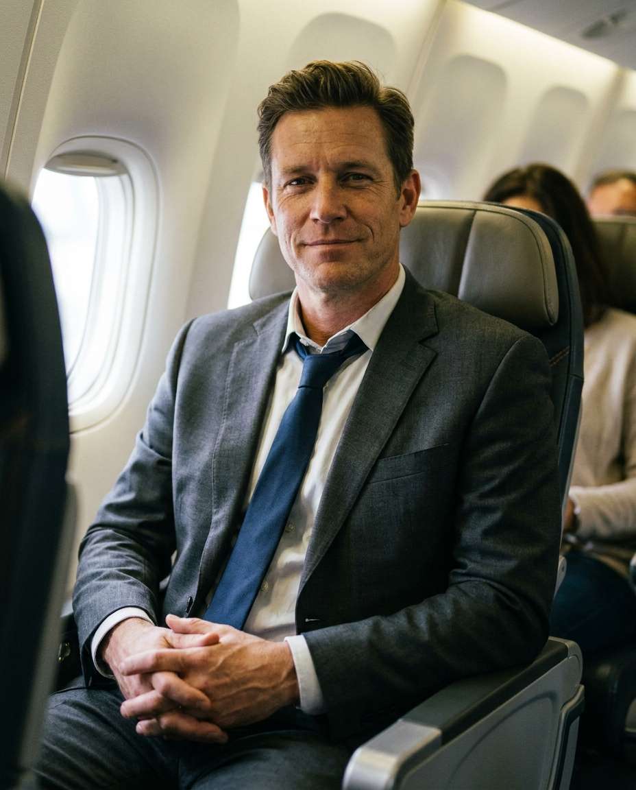 suit and tie traveler photo