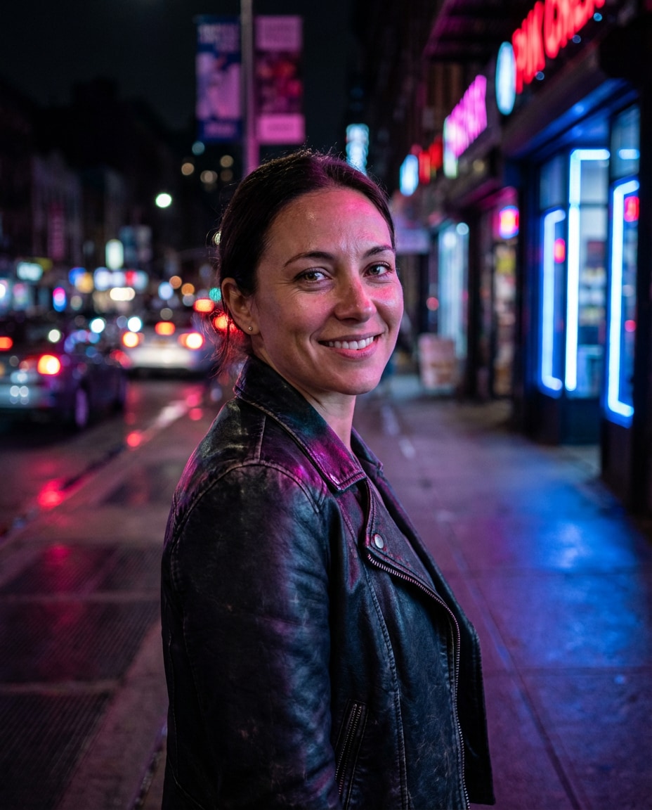 creative neon night photo