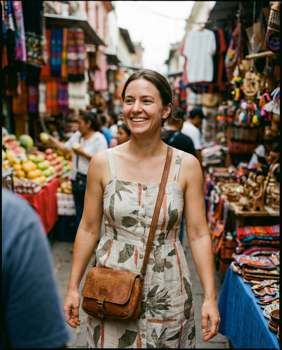 travel market candid photo