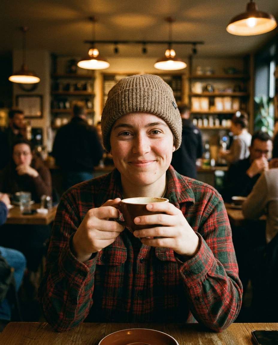 cozy cafe candid photo