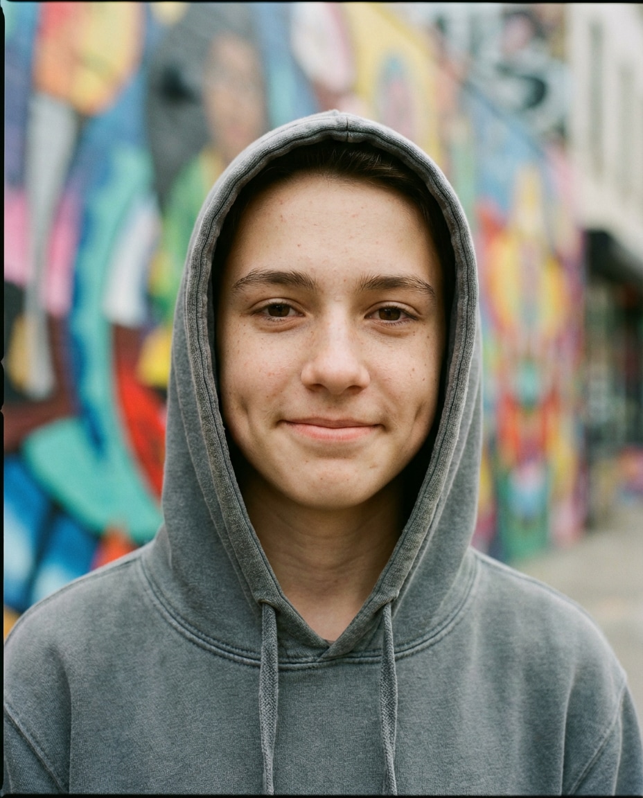 teen natural smile photo