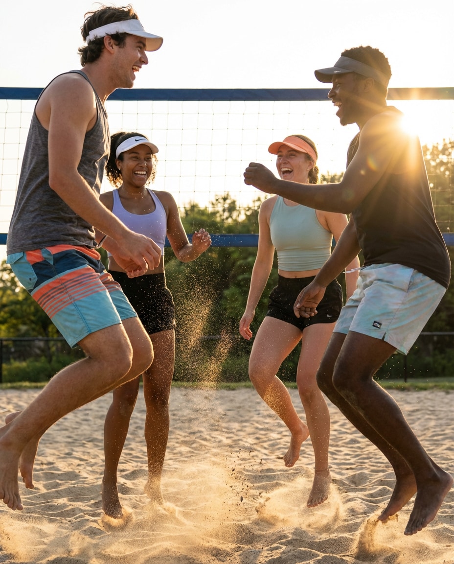 beach volleyball laugh photo