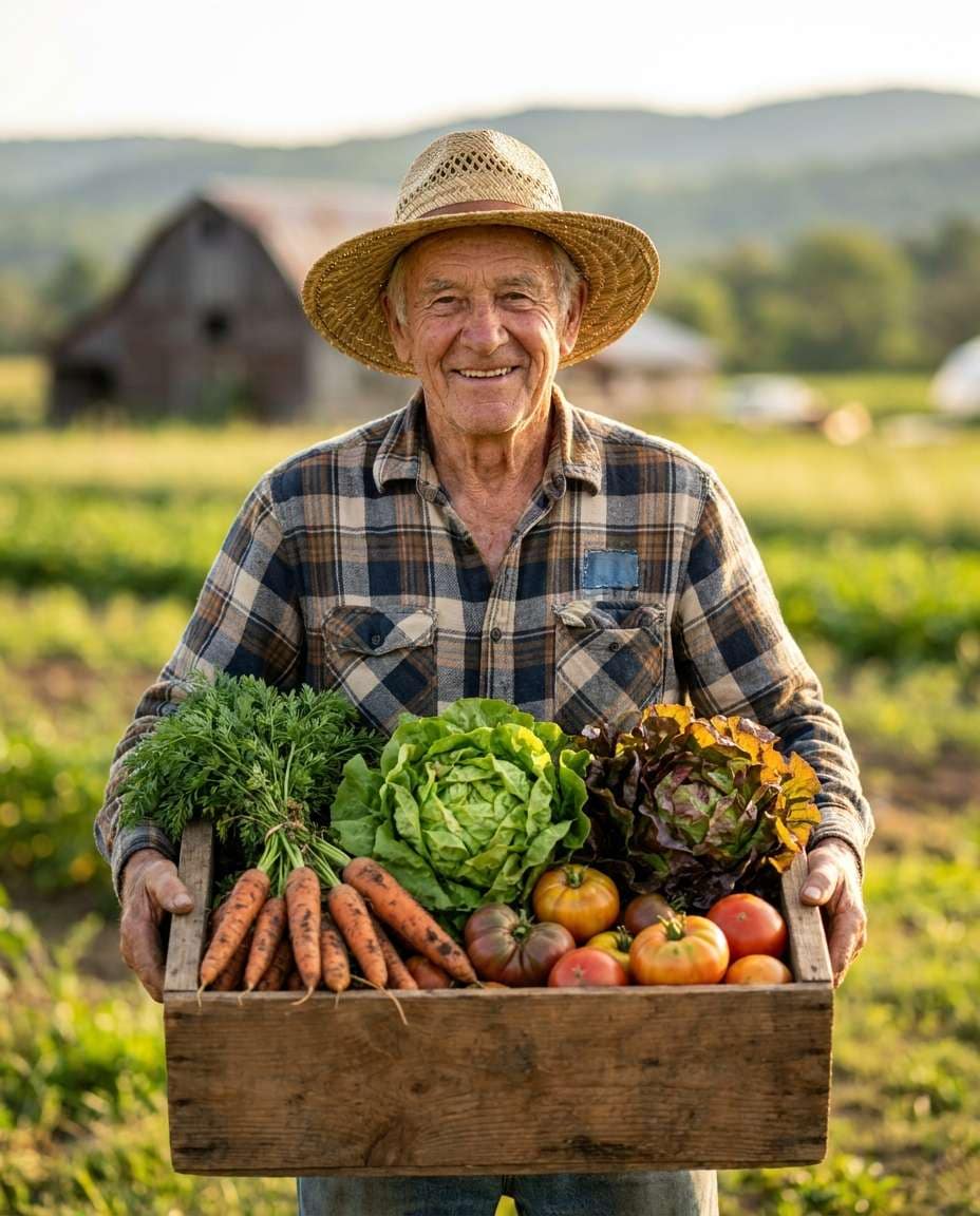 farmer harvest portrait photo