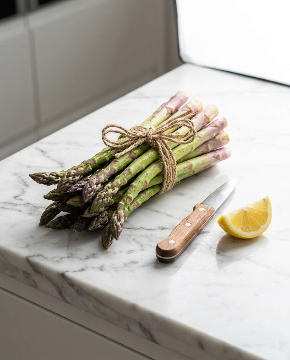 asparagus bundle still life photo