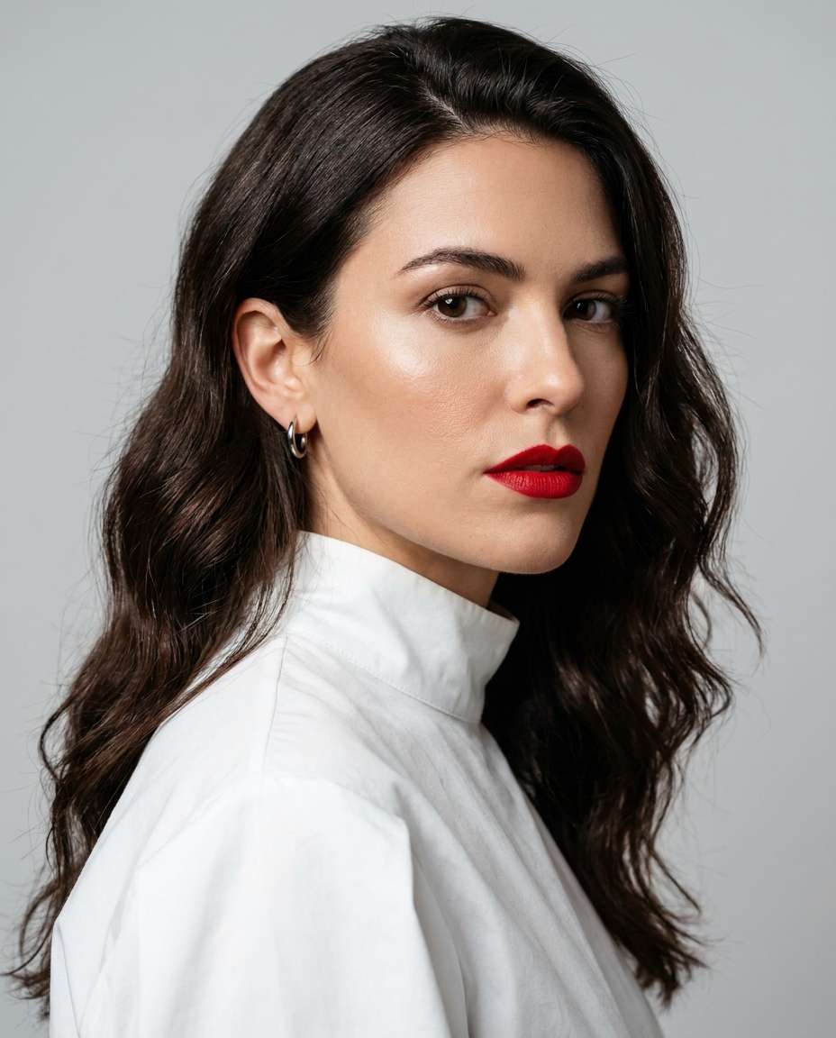 editorial red lip photo
