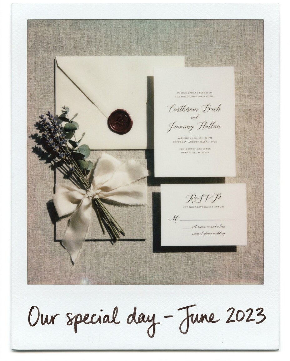 invitation flat lay photo