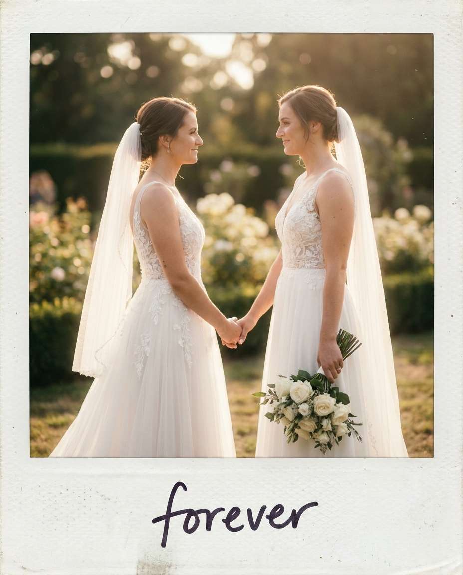 two brides portrait photo
