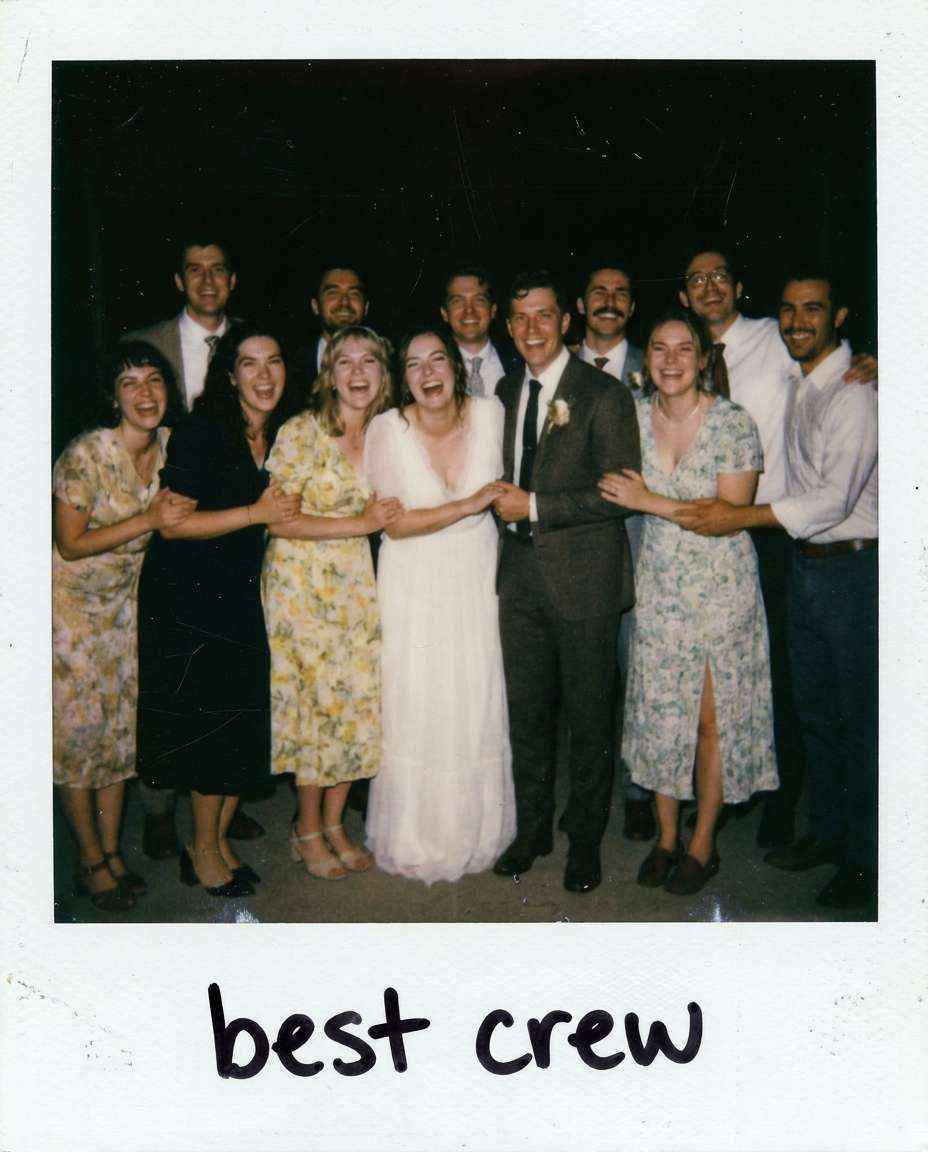 bridal party flash group photo