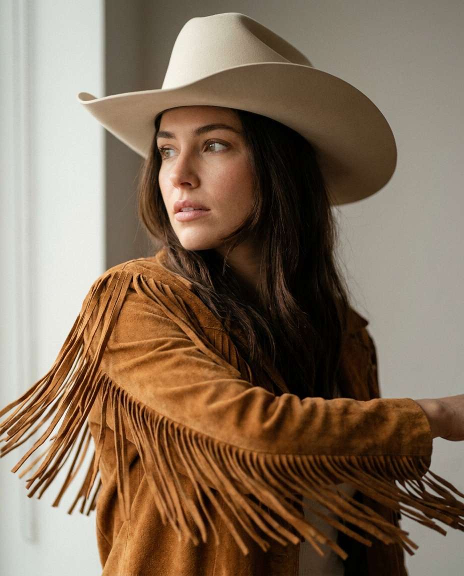 suede fringe closeup photo