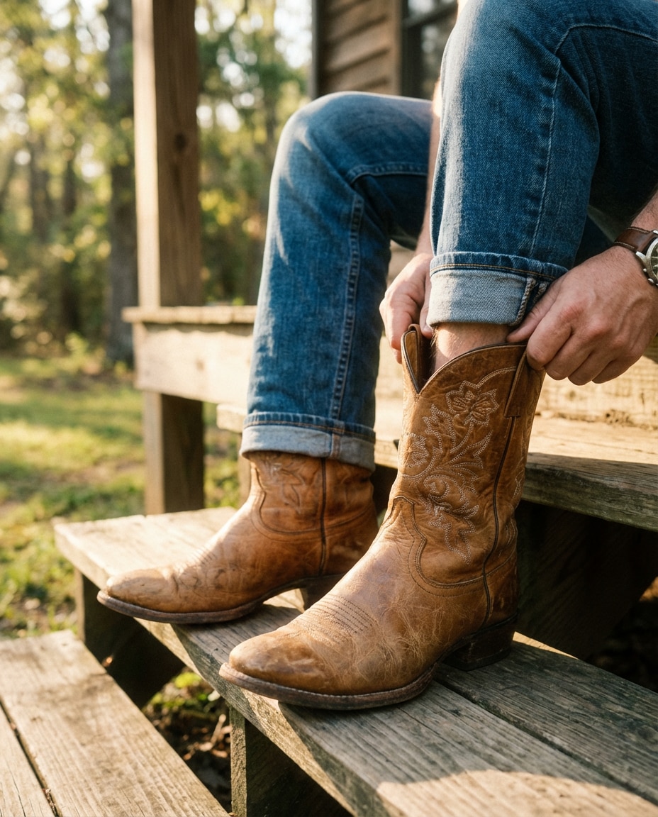 boot stitch detail photo