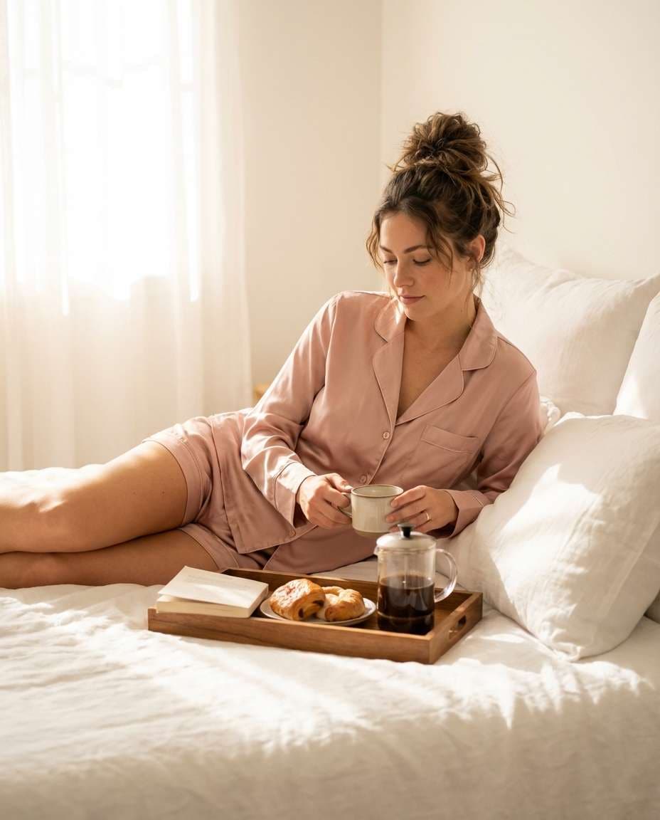 silk pajama set photo