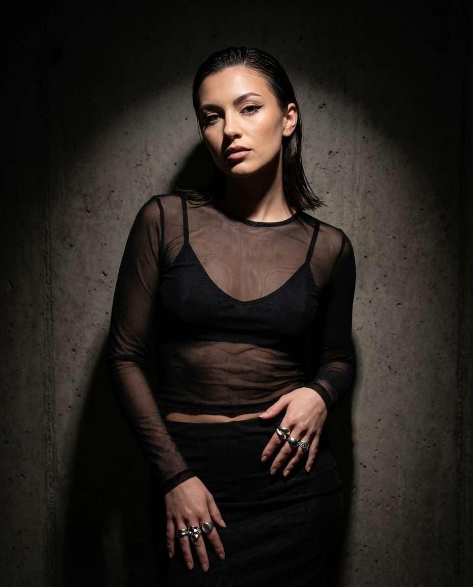 black mesh layered photo