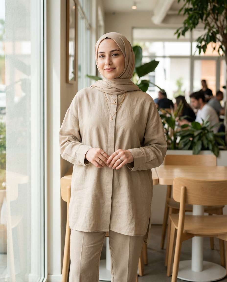 modest twopiece look photo