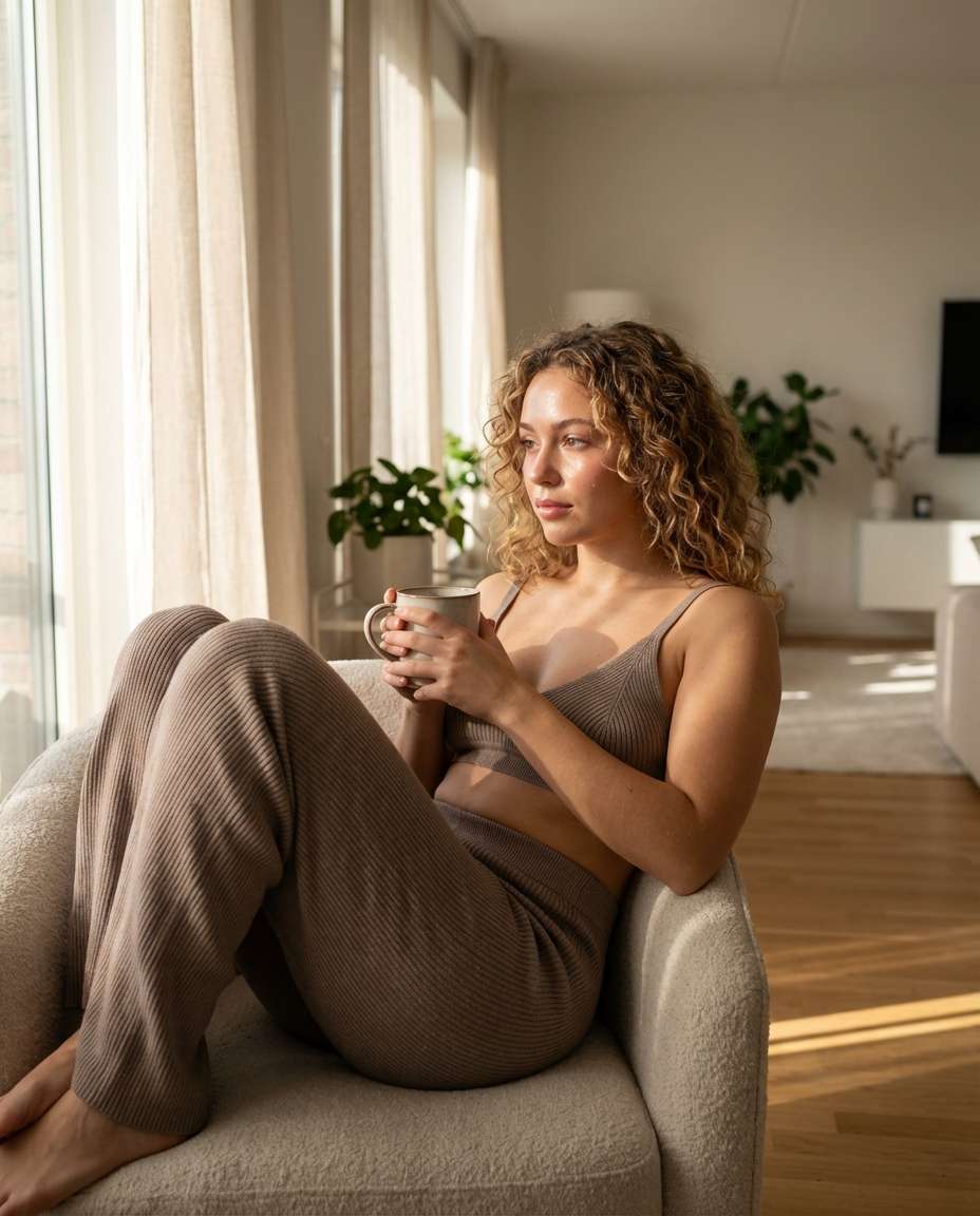 ribbed knit lounge photo