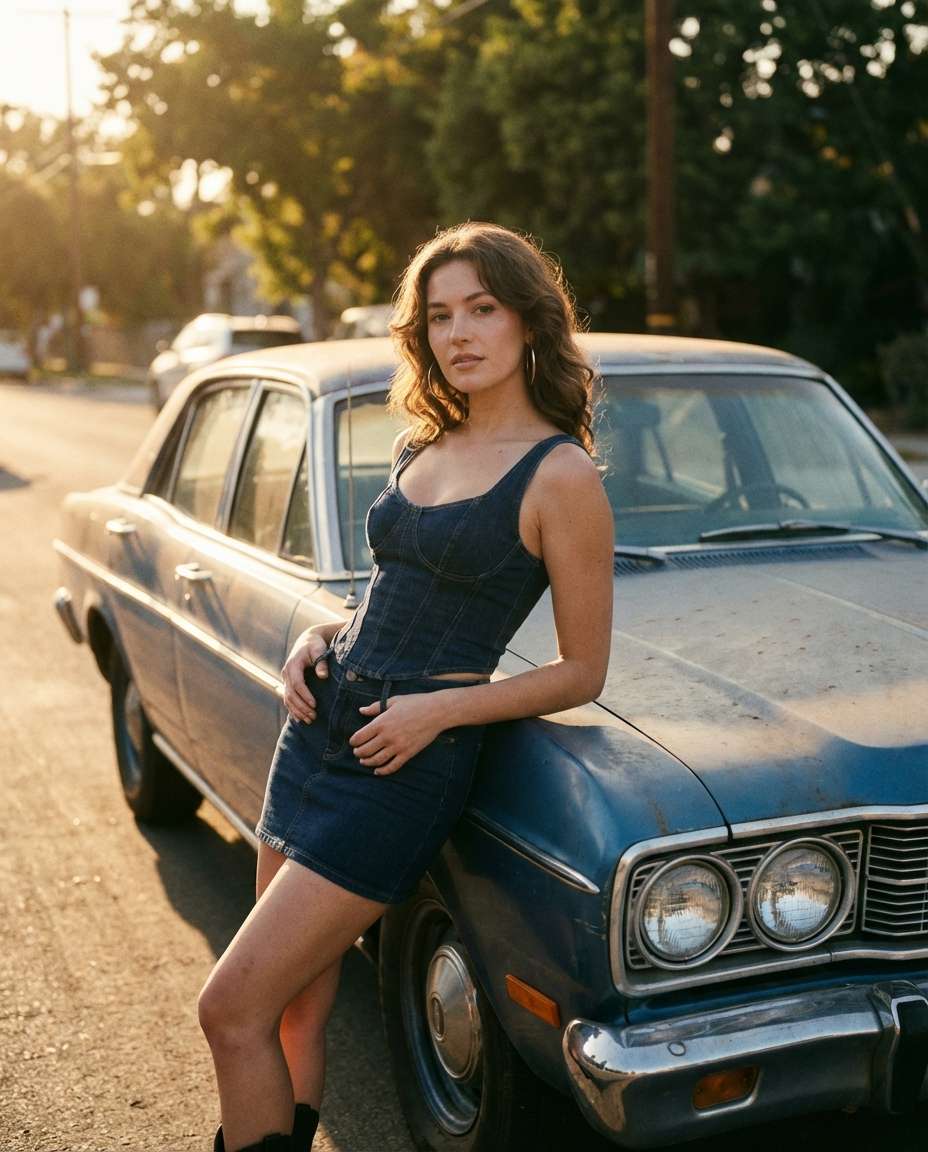 denim twopiece photo