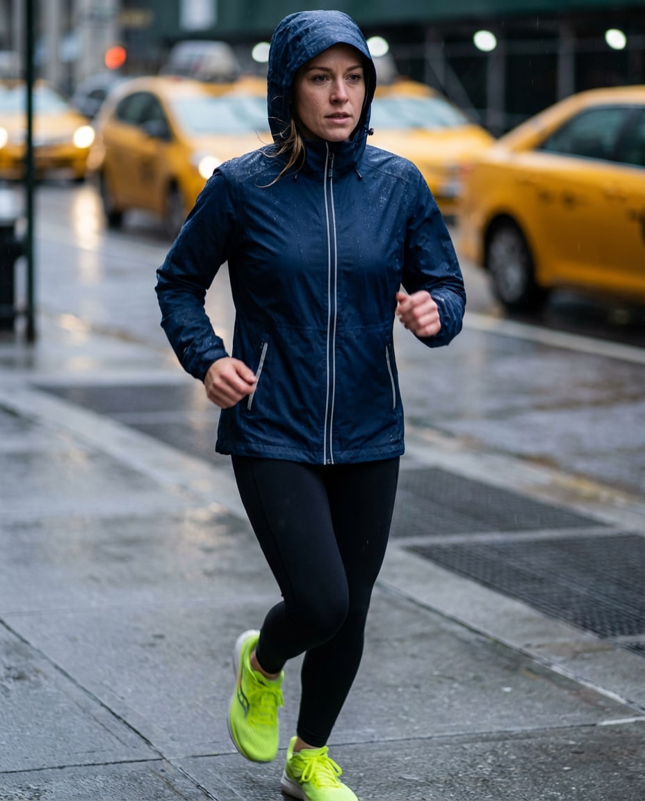 rainy run layering photo
