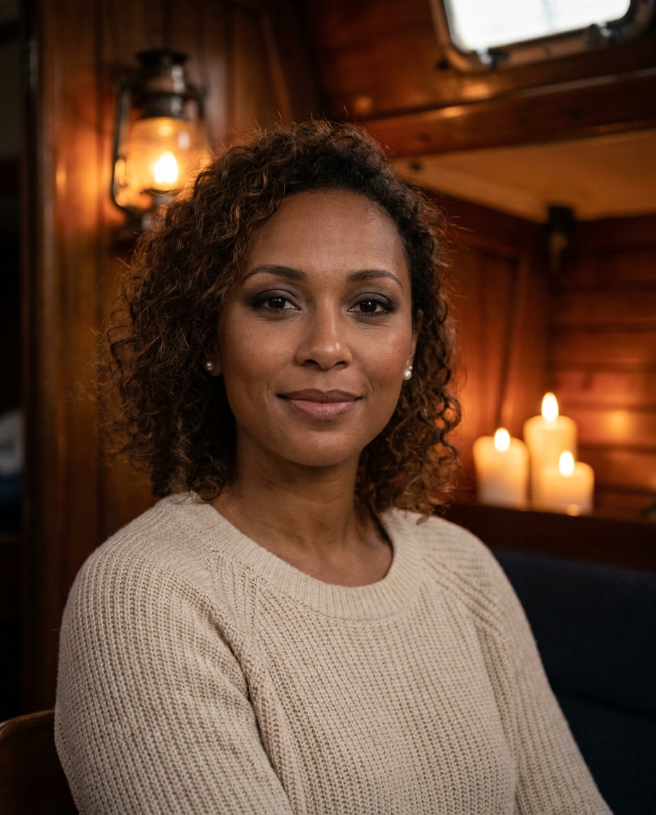 candlelit cabin portrait photo