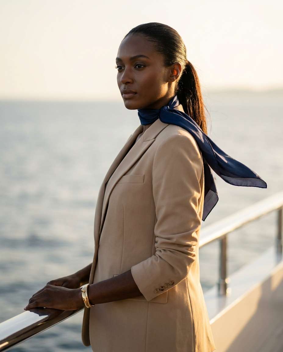 elegant scarf breeze photo