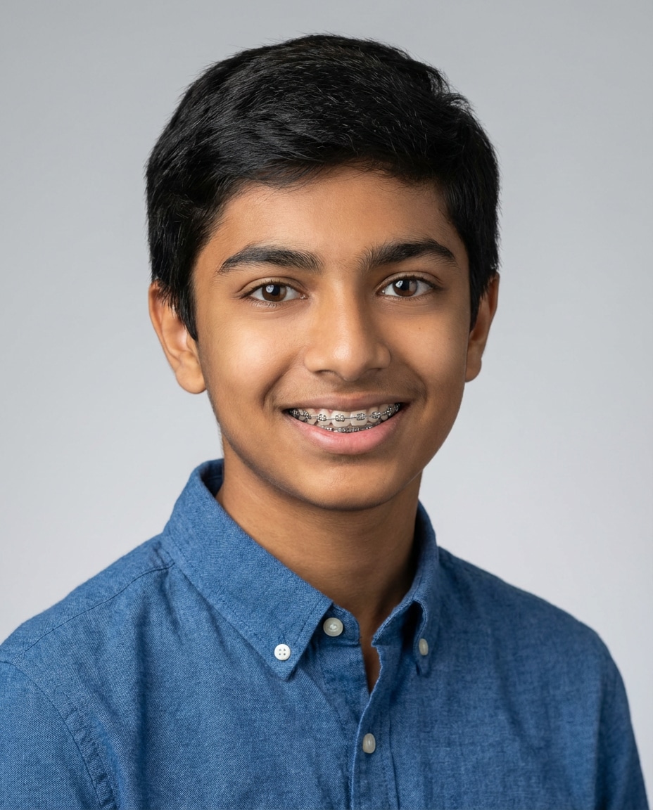 teen with braces photo