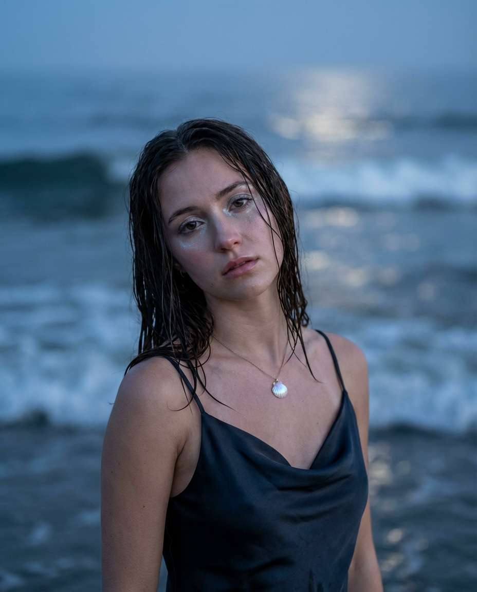 moonlit shore closeup photo