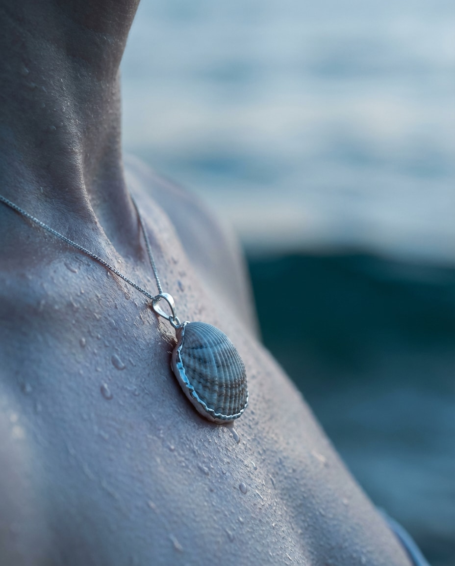 seashell necklace detail photo