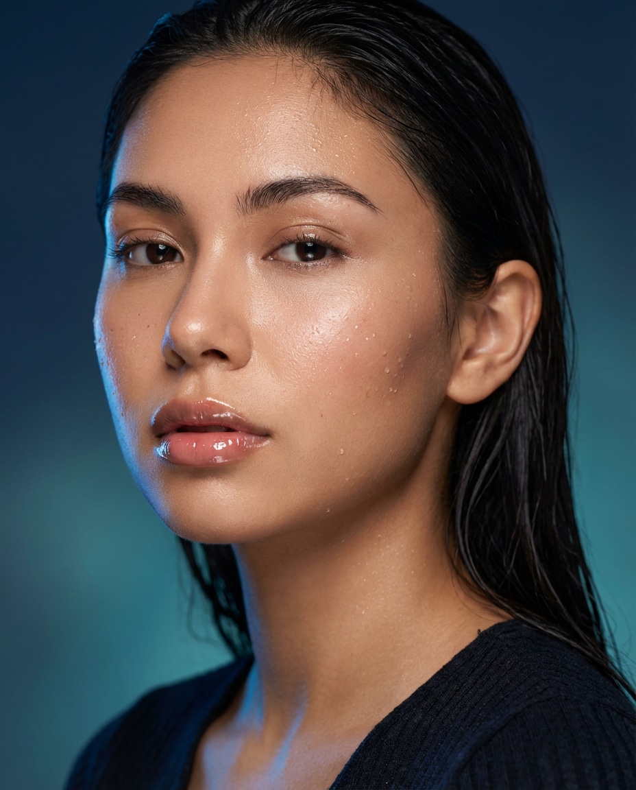 wet hair beauty shot photo