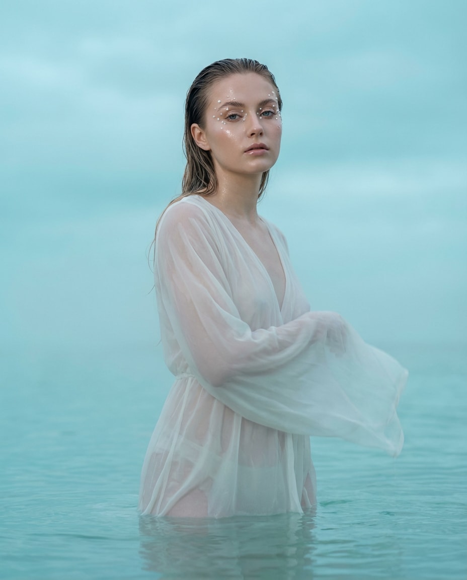 pearl makeup ocean photo