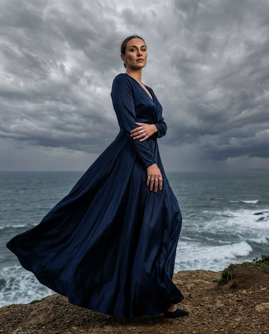 cliffside satin dress photo