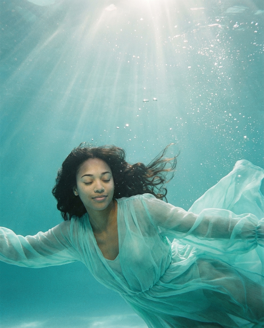 underwater calm pose photo