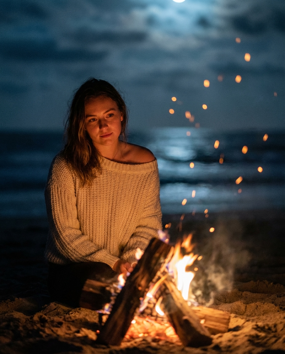 beach bonfire blues photo