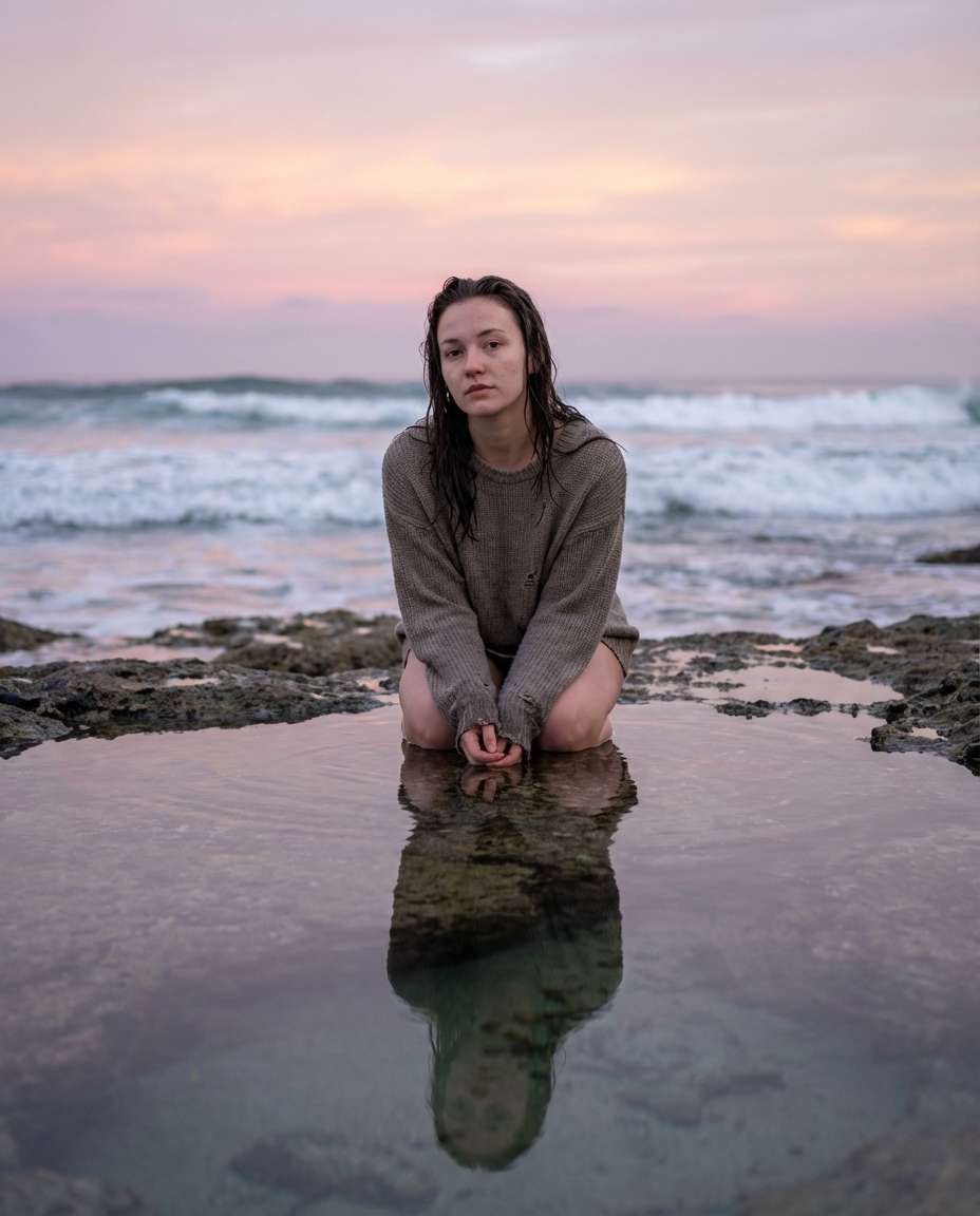 tide pool reflection photo