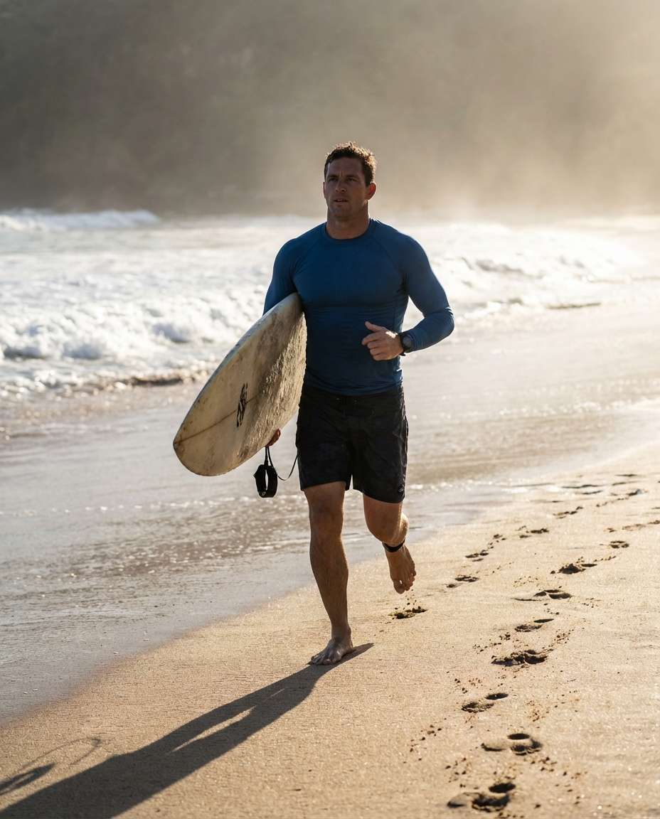 beach run warmup photo