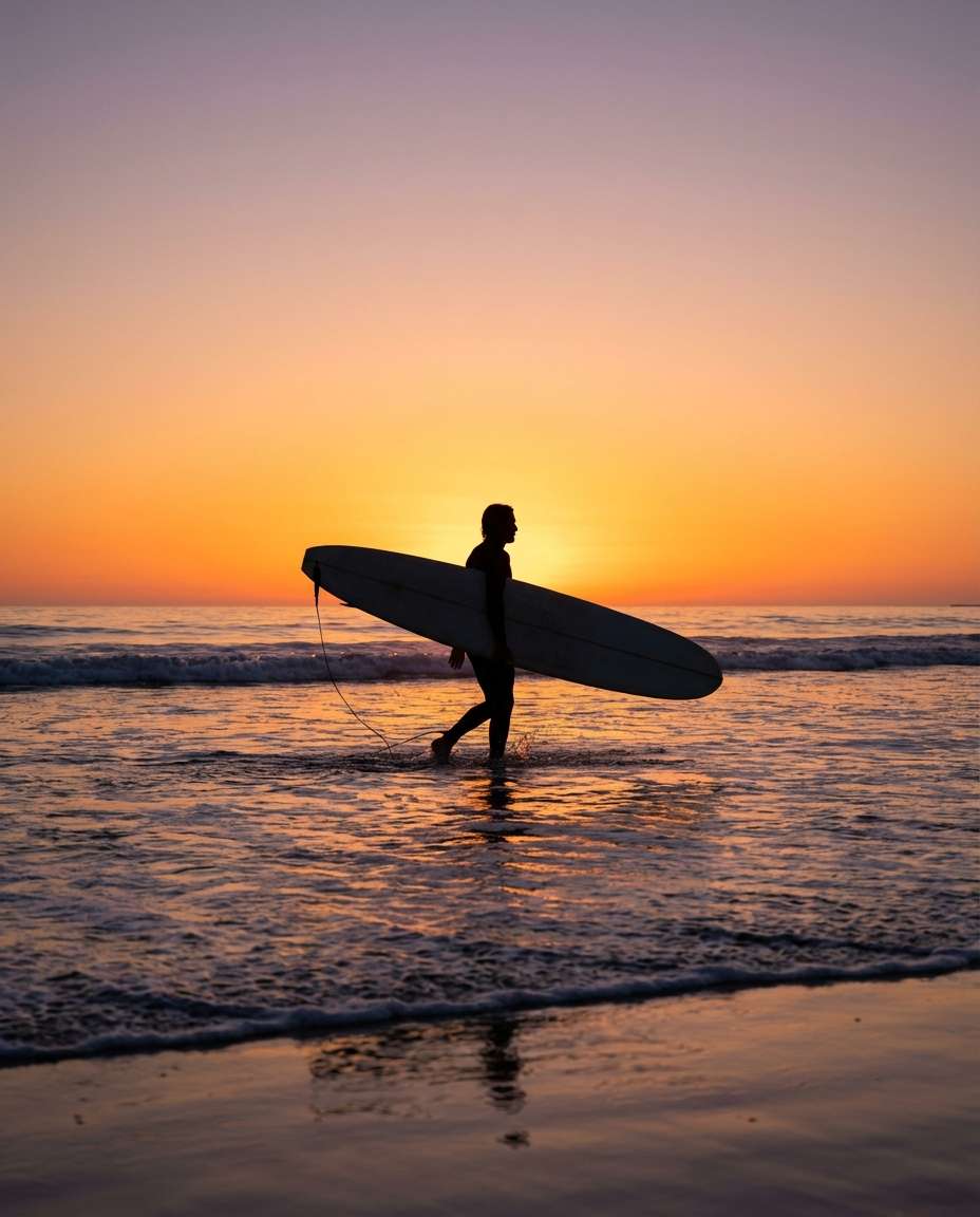 calm sunset silhouette photo