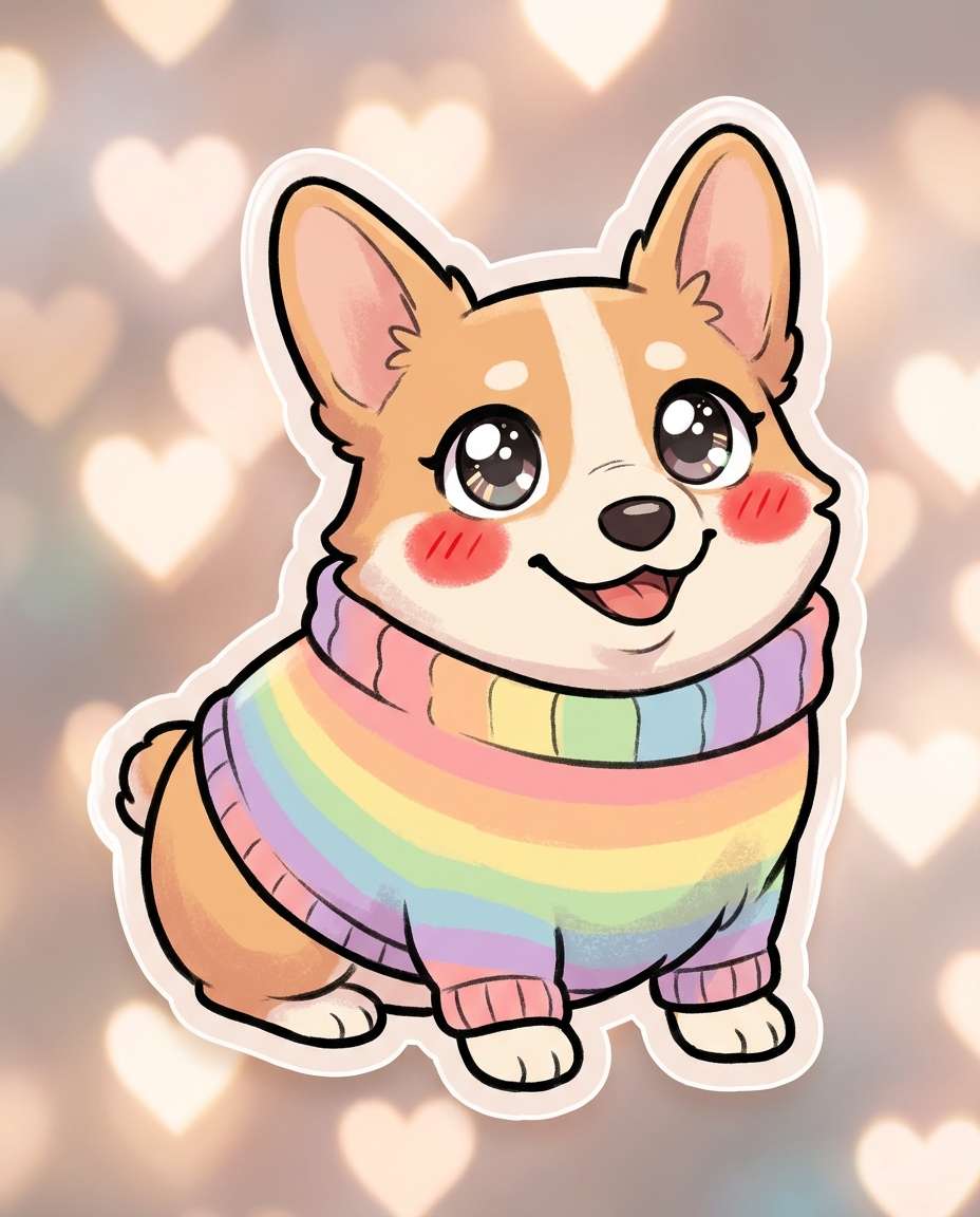 kawaii corgi sweater photo