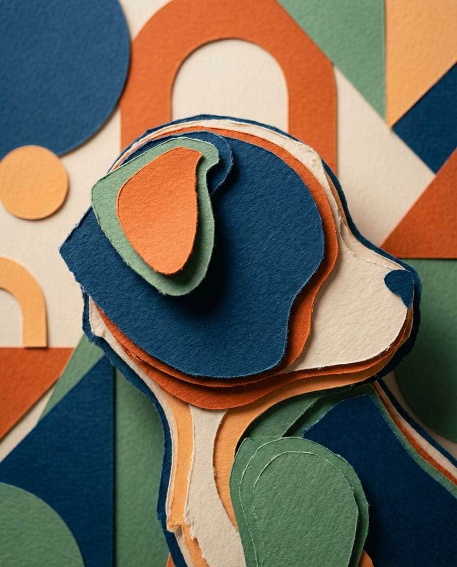 paper cut collage pup photo