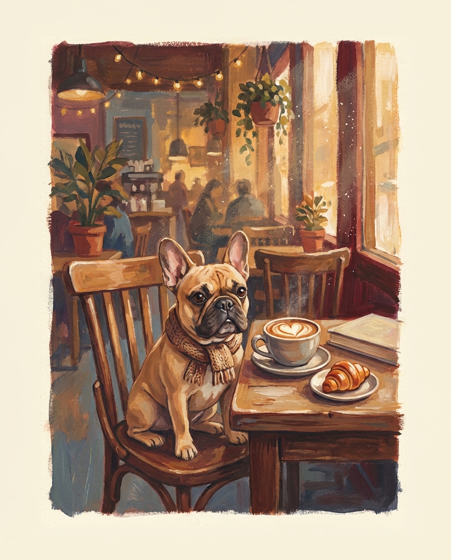 gouache cafe bulldog photo