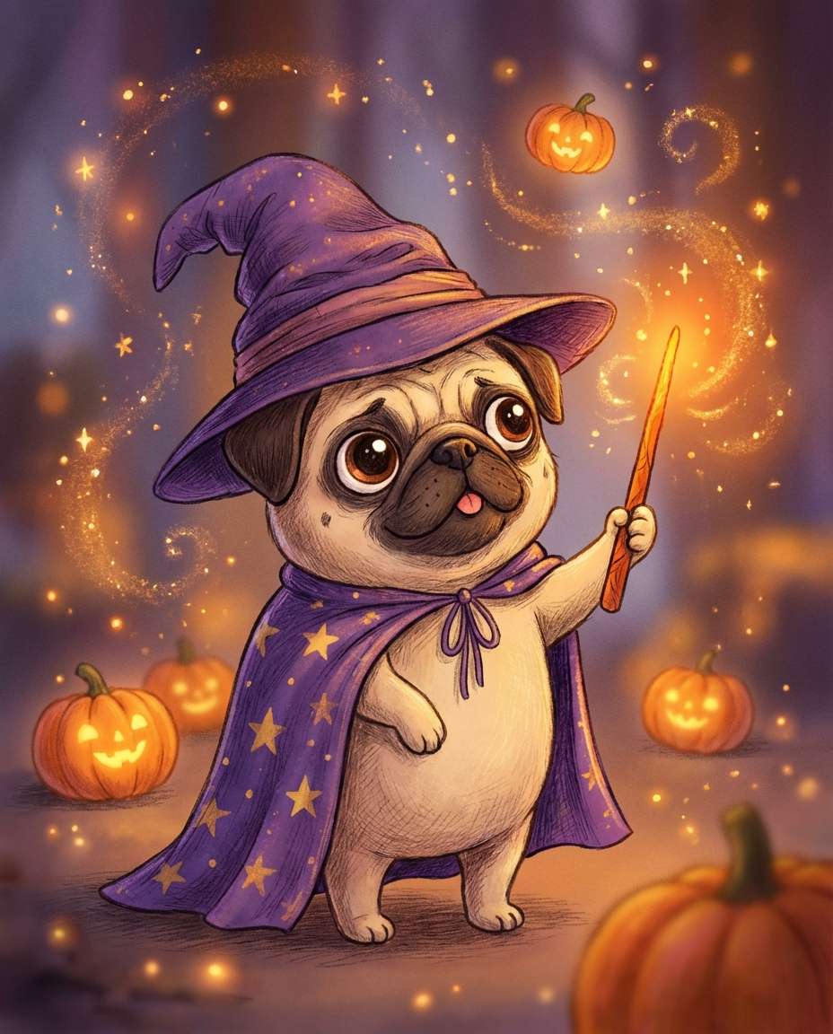 halloween costume pug photo