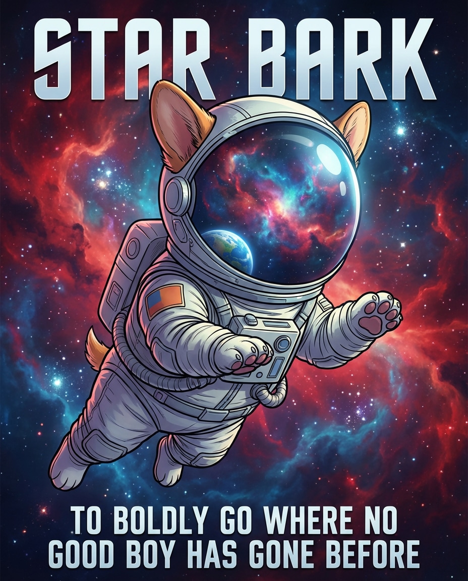 astronaut corgi space photo