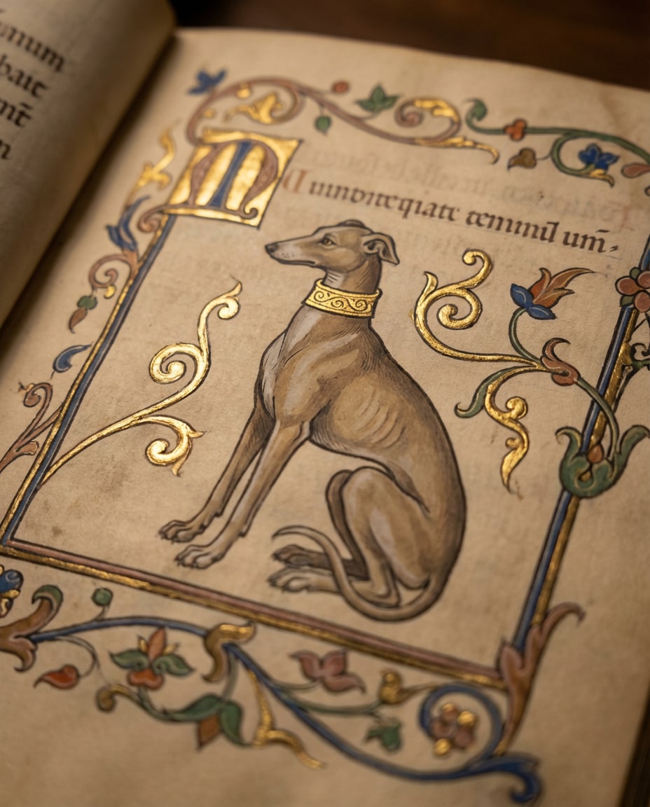 illuminated manuscript hound photo