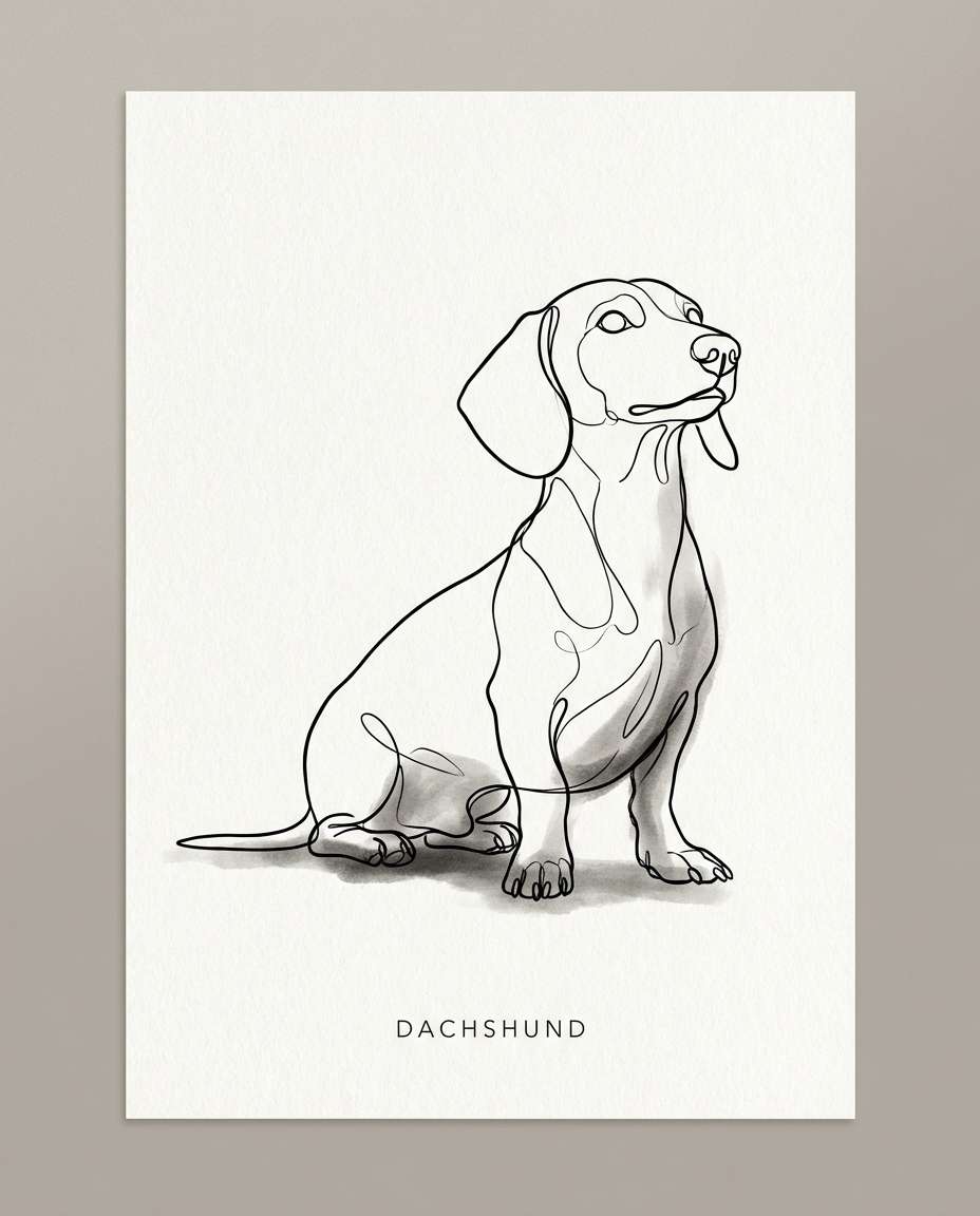 minimal dachshund line photo