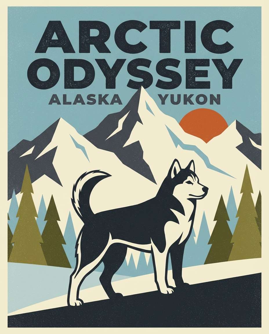 vintage travel husky photo