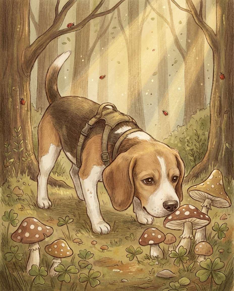 cottagecore beagle photo