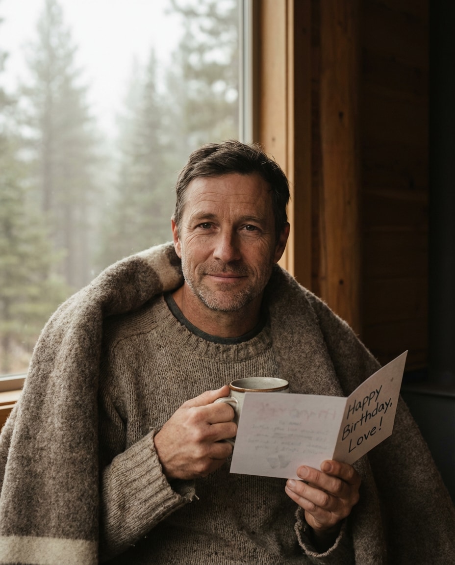 mountain cabin morning photo