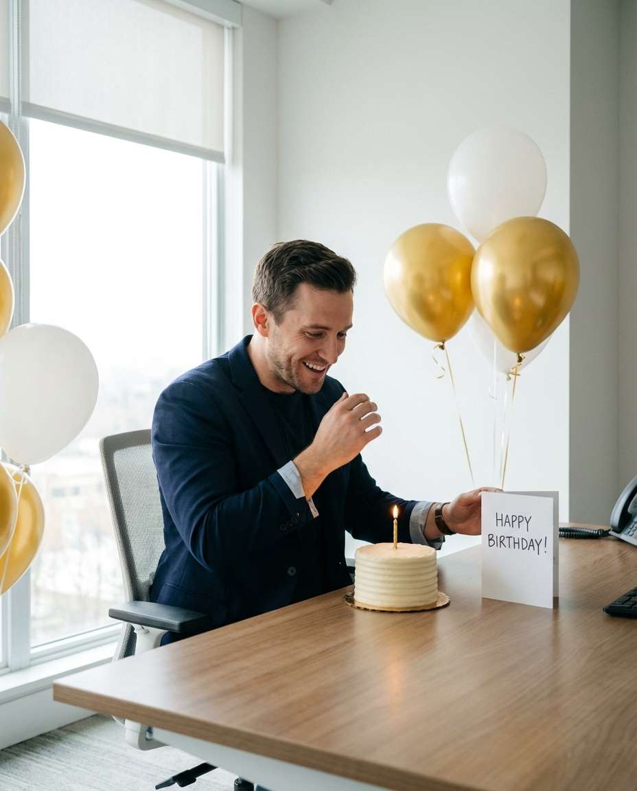 office desk surprise photo