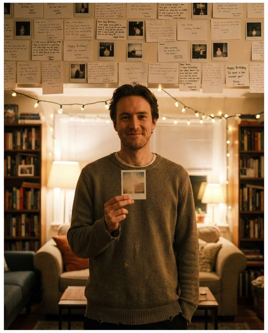 polaroid collage wall photo